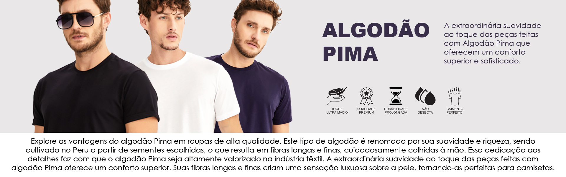 Algodão Pima. O melhor e camisetas de algodão Pima, você encontra no Atacado de Peças Lisas da IZ Têxtil