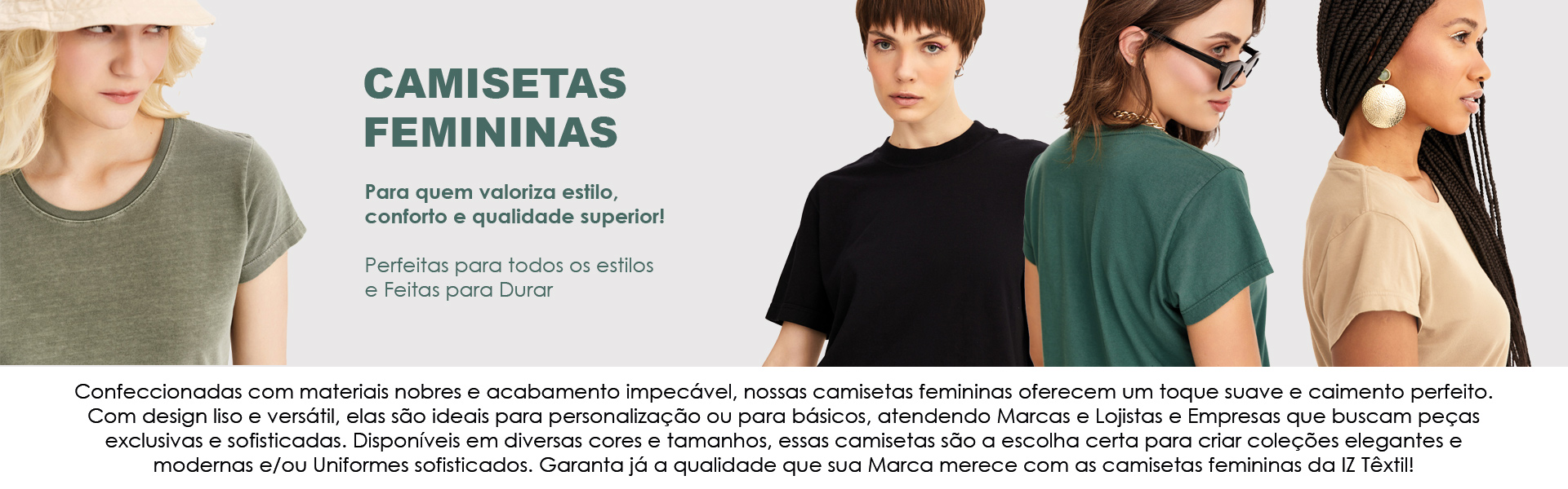 Camiseta Feminina Lisa e Básica no Atacado. A IZ Têxti é referência e sinônimo de qualidade!