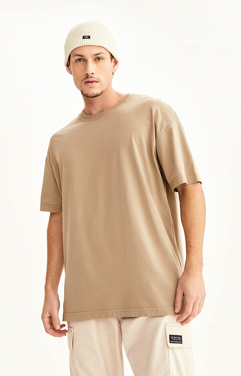 Camiseta Oversized Lisa de Algodão Sustentável Premium Masculina