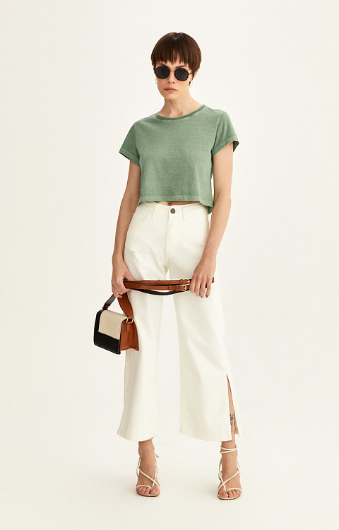 CROPPED ESTONADO LISO FEMININO PREMIUM - PROMO