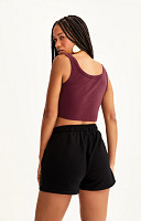 CROPPED REGATA DE RIBANA LISO DE ALGODÃO SUSTENTÁVEL PREMIUM FEMININO