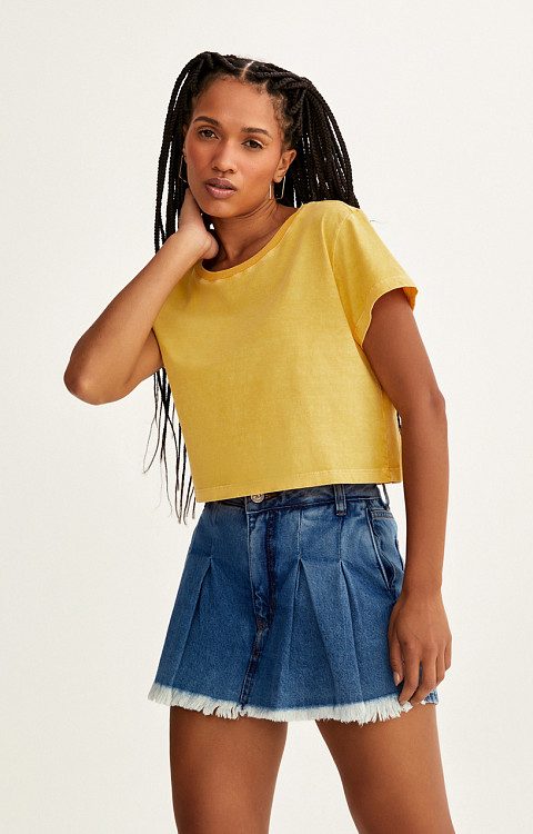 CROPPED ESTONADO LISO FEMININO PREMIUM - PROMO