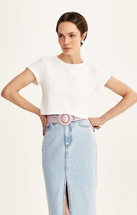 CROPPED LISO DE ALGODÃO SUSTENTÁVEL PREMIUM FEMININO
