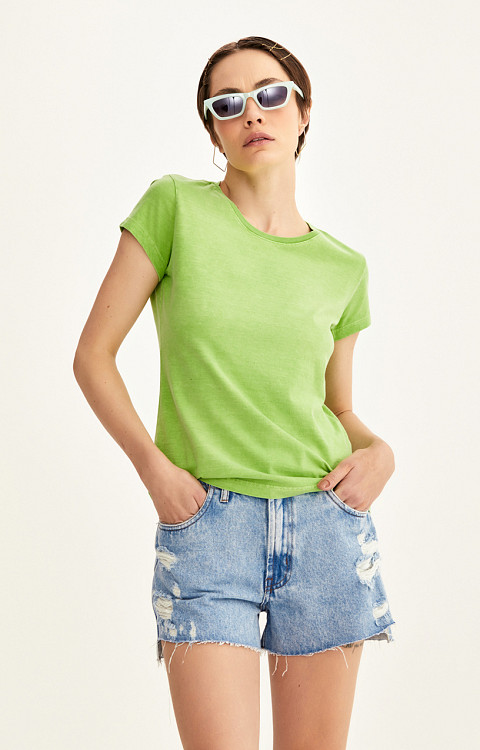 CAMISETA BABY LOOK NEON ESTONADA LISA PREMIUM FEMININA