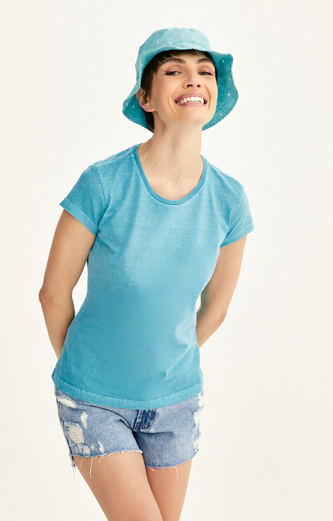 CAMISETA BABY LOOK ESTONADA LISA PREMIUM FEMININA
