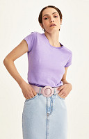 CAMISETA BABY LOOK ESTONADA LISA PREMIUM FEMININA