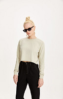 CROPPED ESTONADO LISO MANGA LONGA FEMININO PREMIUM