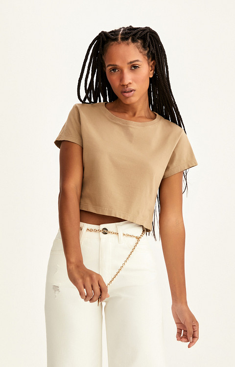 CROPPED LISO DE ALGODÃO FEMININO PREMIUM - PROMO