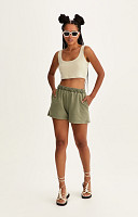 CROPPED REGATA DE RIBANA ESTONADO LISO PREMIUM FEMININO