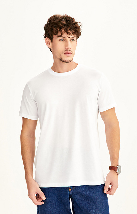 Camiseta Lisa de Algodão Pima Premium Masculina