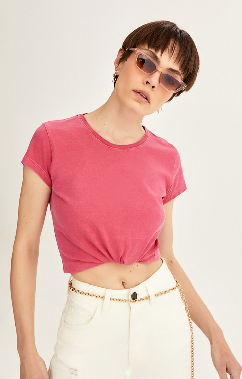 CAMISETA BABY LOOK ESTONADA LISA PREMIUM FEMININA
