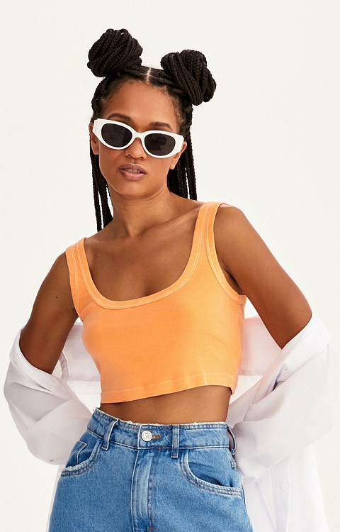 CROPPED REGATA DE RIBANA ESTONADO LISO PREMIUM FEMININO