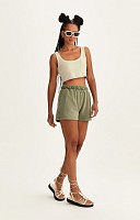 CROPPED REGATA DE RIBANA ESTONADO LISO PREMIUM FEMININO