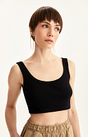 CROPPED REGATA DE RIBANA LISO DE ALGODÃO SUSTENTÁVEL PREMIUM FEMININO