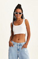 CROPPED REGATA DE RIBANA LISO DE ALGODÃO SUSTENTÁVEL PREMIUM FEMININO
