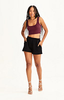 CROPPED REGATA DE RIBANA LISO DE ALGODÃO SUSTENTÁVEL PREMIUM FEMININO