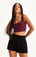 CROPPED REGATA DE RIBANA LISO DE ALGODÃO SUSTENTÁVEL PREMIUM FEMININO