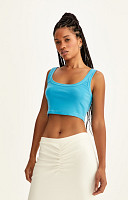 CROPPED REGATA DE RIBANA ESTONADO LISO PREMIUM FEMININO