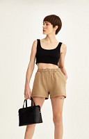 CROPPED REGATA DE RIBANA LISO DE ALGODÃO SUSTENTÁVEL PREMIUM FEMININO
